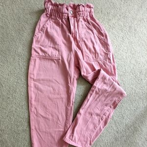 ZARA Pink denim ruffle jeans | Zara Pants | size 0